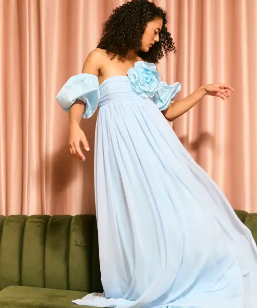 Vestido fluido azul